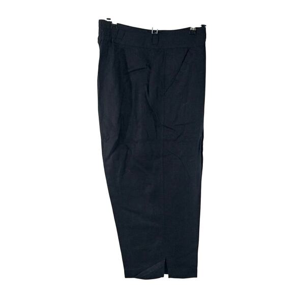 KIM ROGERS! PURE LINEN! RICH BLACK CROPPED , NOTCHED ANKLE PANTS, SLACKS! SZ 1X - Picture 3 of 11